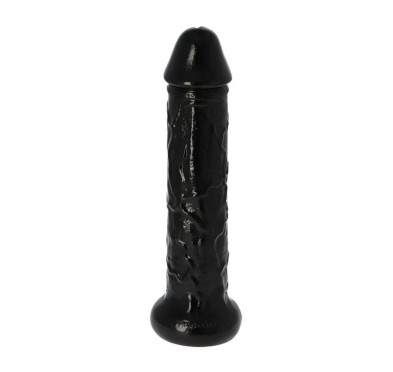 Czarne grube realistyczne dildo z żyłami 28,5 cm